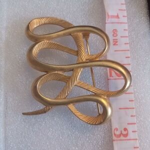 Gold Snake Brooch for Reptile Enthusiasts